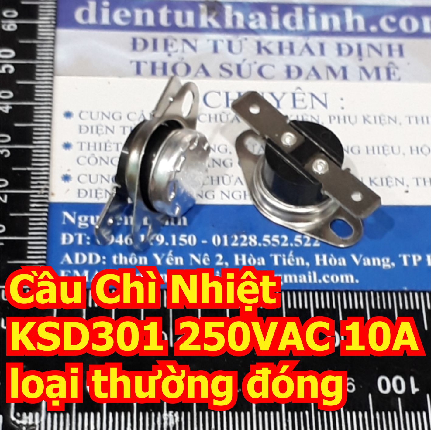 5 cái cầu Chì Nhiệt nồi cơm điện KSD301 250VAC 10A loại thường đóng, các nhiệt độ từ 50 ~180 độ C kde4508