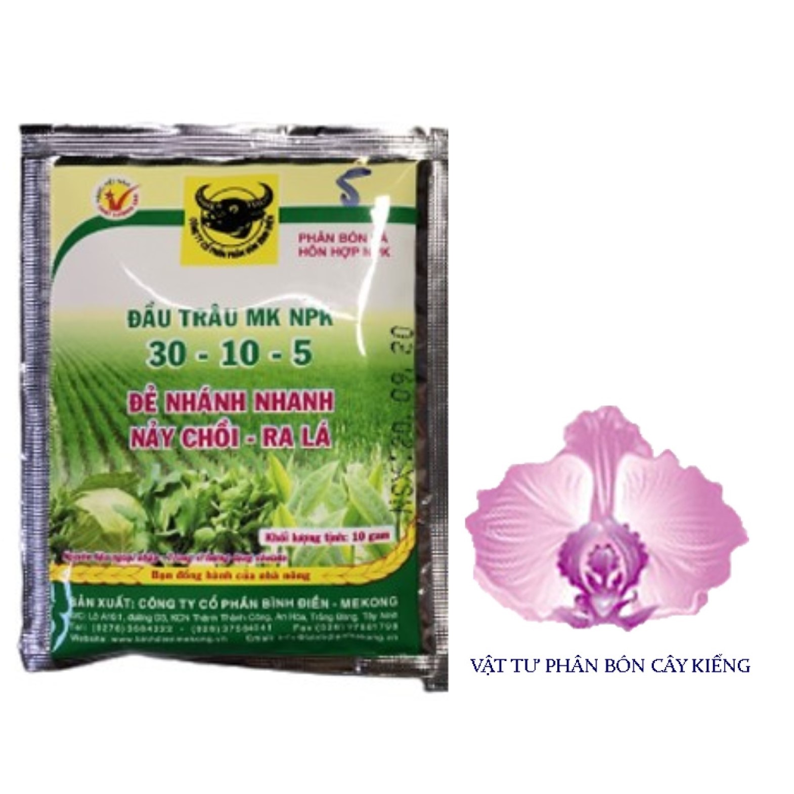 Phân bón lá hỗn hợp npk đầu trâu mk npk 30-10-5 - #325a# 10g