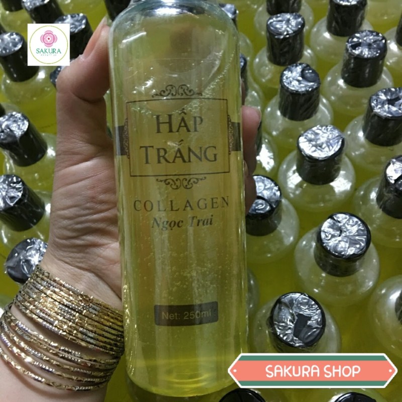 Hấp Trắng Da Ngọc Trai Collagen Chai 250ml nhập khẩu