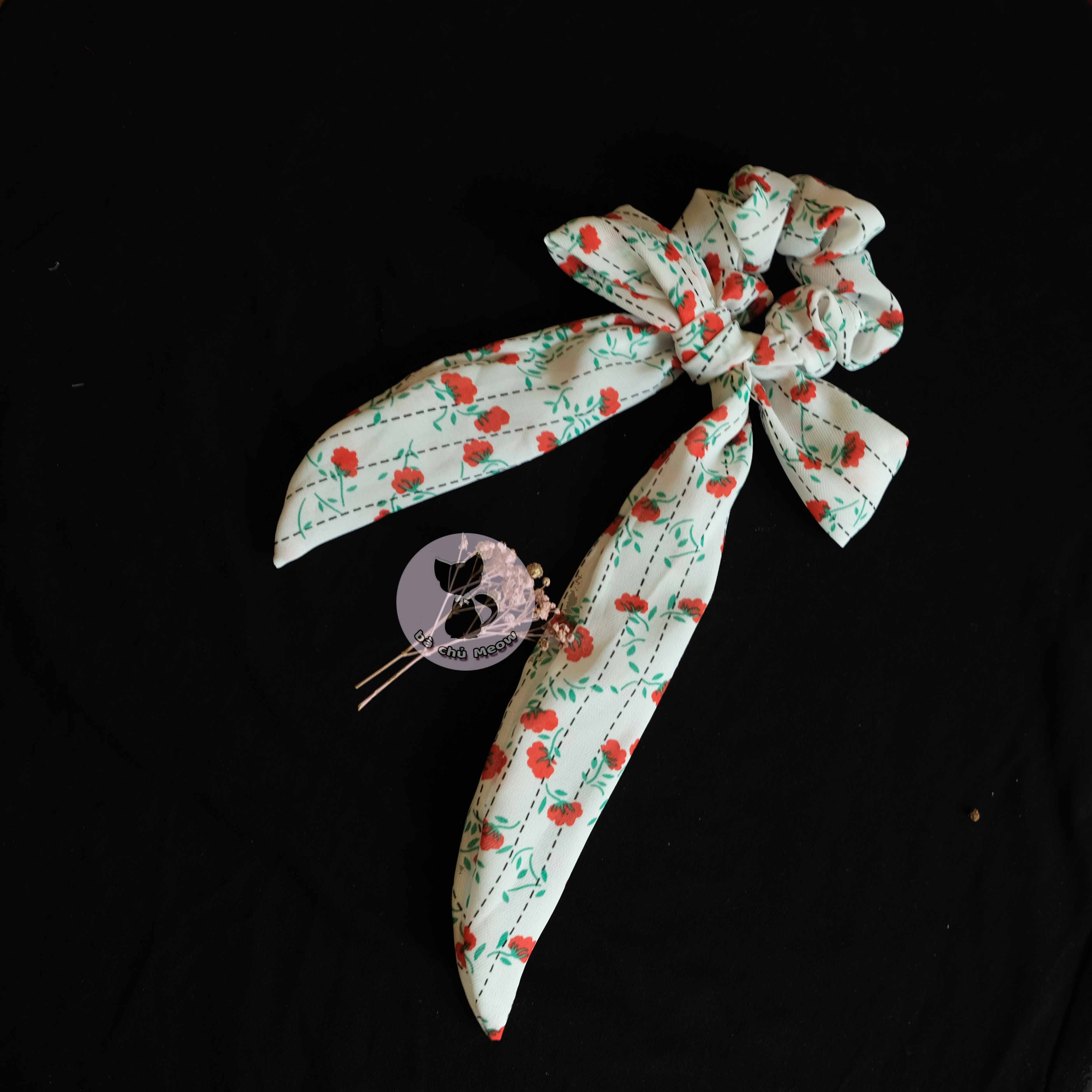 Đồ Cột Tóc Tiểu Thư - Dây Cột Tóc Hoa Voan - Scrunchies Thắt Nơ