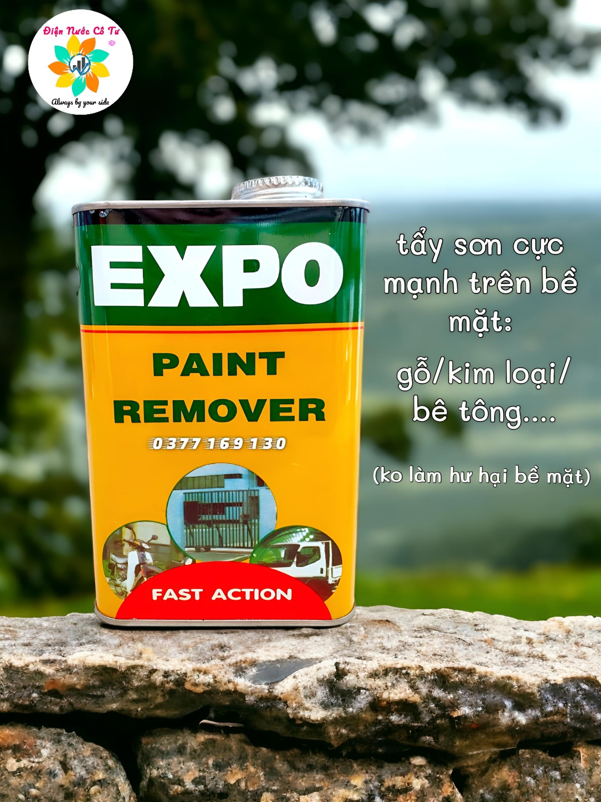 Nước tẩy sơn chất tẩy sơn cực mạnh Expo lon 925ml tẩy sơn cũ trên sàn nhà, sắt, gỗ hoặc tường xi măng, tủ lạnh, xe ô tô, xe máy, máy công nghiệp...