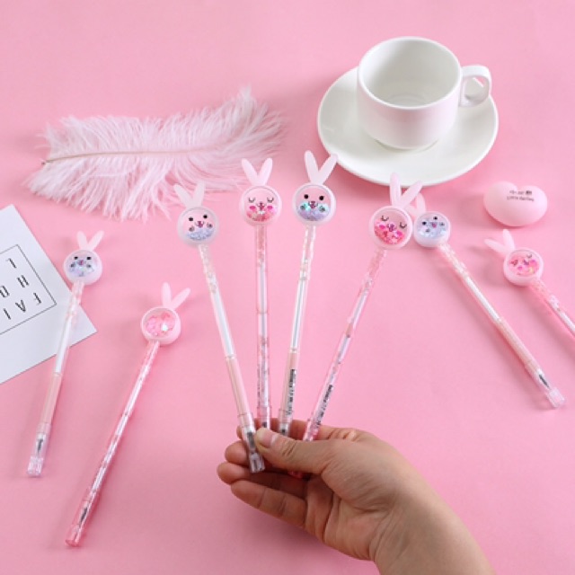 Bút Bi Nước Thỏ Kim Tuyến Lấp Lánh