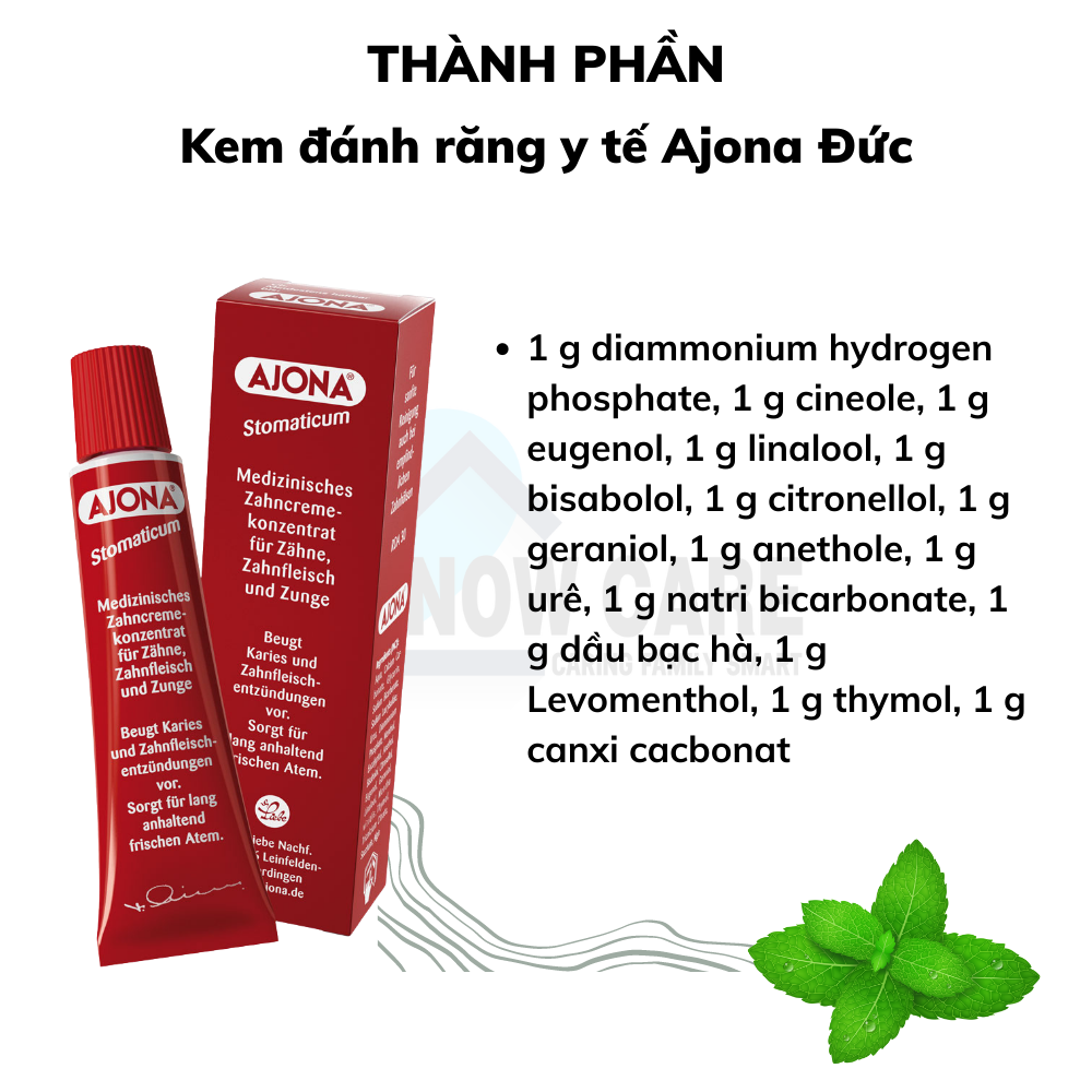 Kem đánh răng y tế Ajona Đức tuýp 25ml
