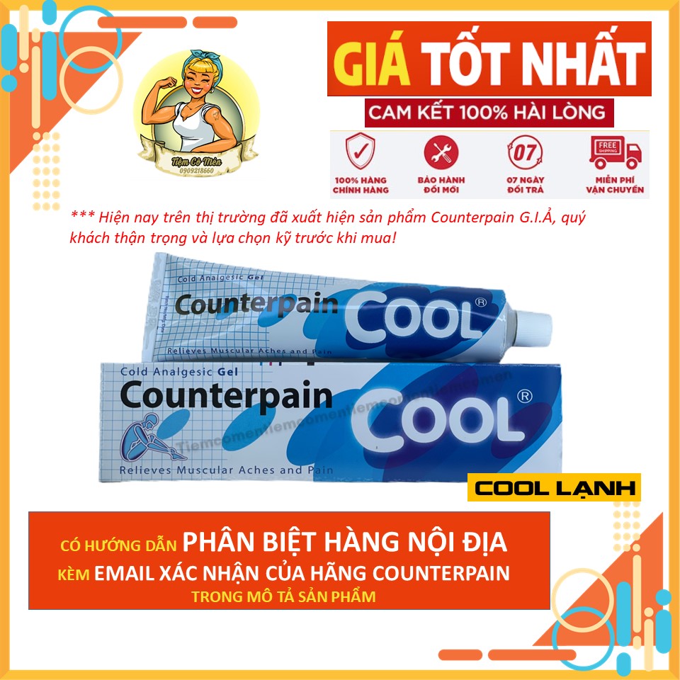 Dầu Xoa Bóp Counterpain Lạnh Màu Xanh - Cool - Đủ Size 30g - 60g -120g