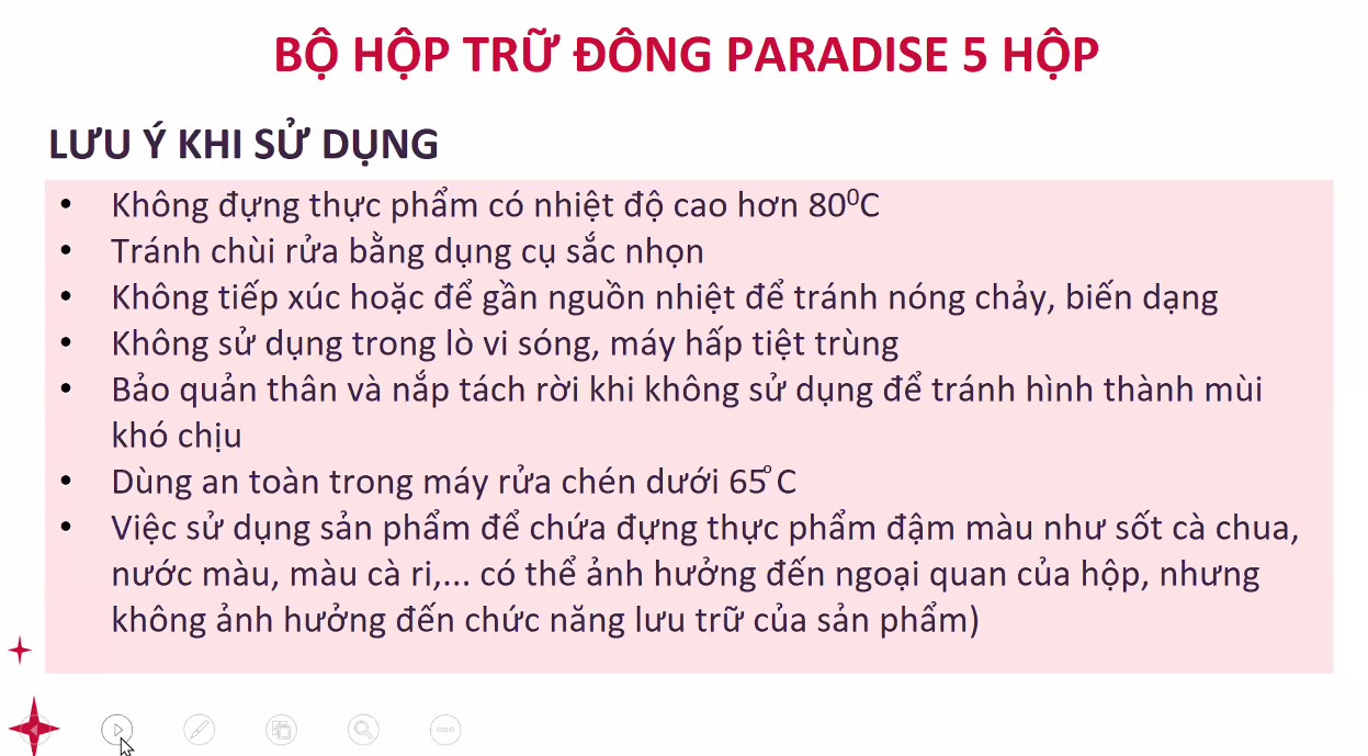 Bộ Hộp Tupperware Trữ Đông Paradise (5 hộp)