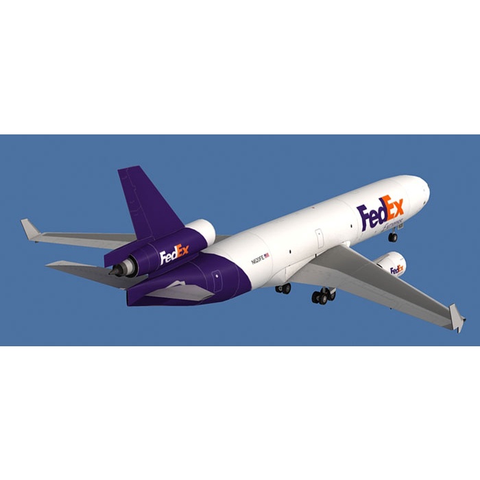 Mô hình giấy 3D máy bay Fedex Express MD-11 tỉ lệ 1/100