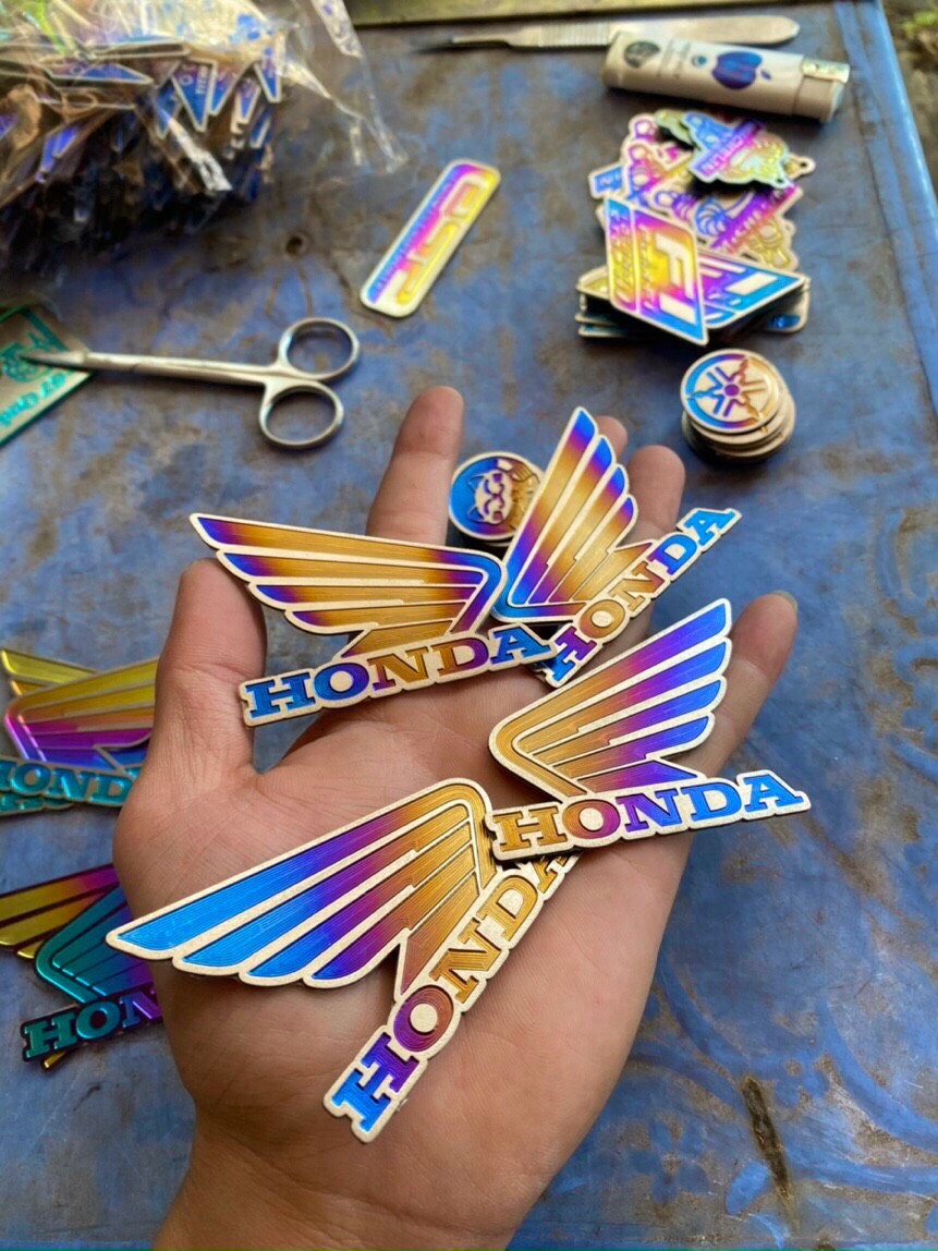Honda Bird Wing Titanium Stamp Price Pair