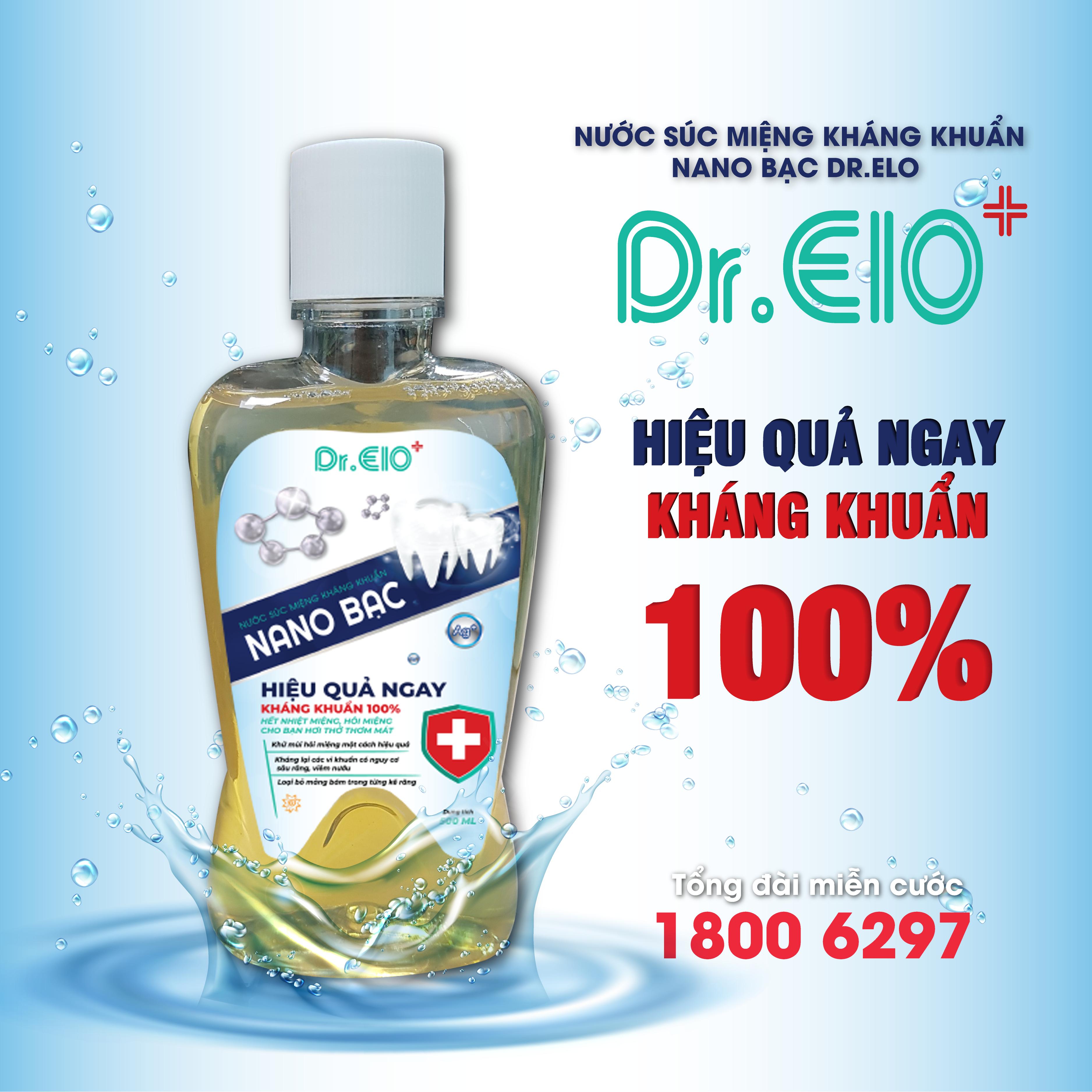 [CHAI 500ML] NƯỚC SÚC MIỆNG KHÁNG KHUẨN NANO BẠC Dr.ELO