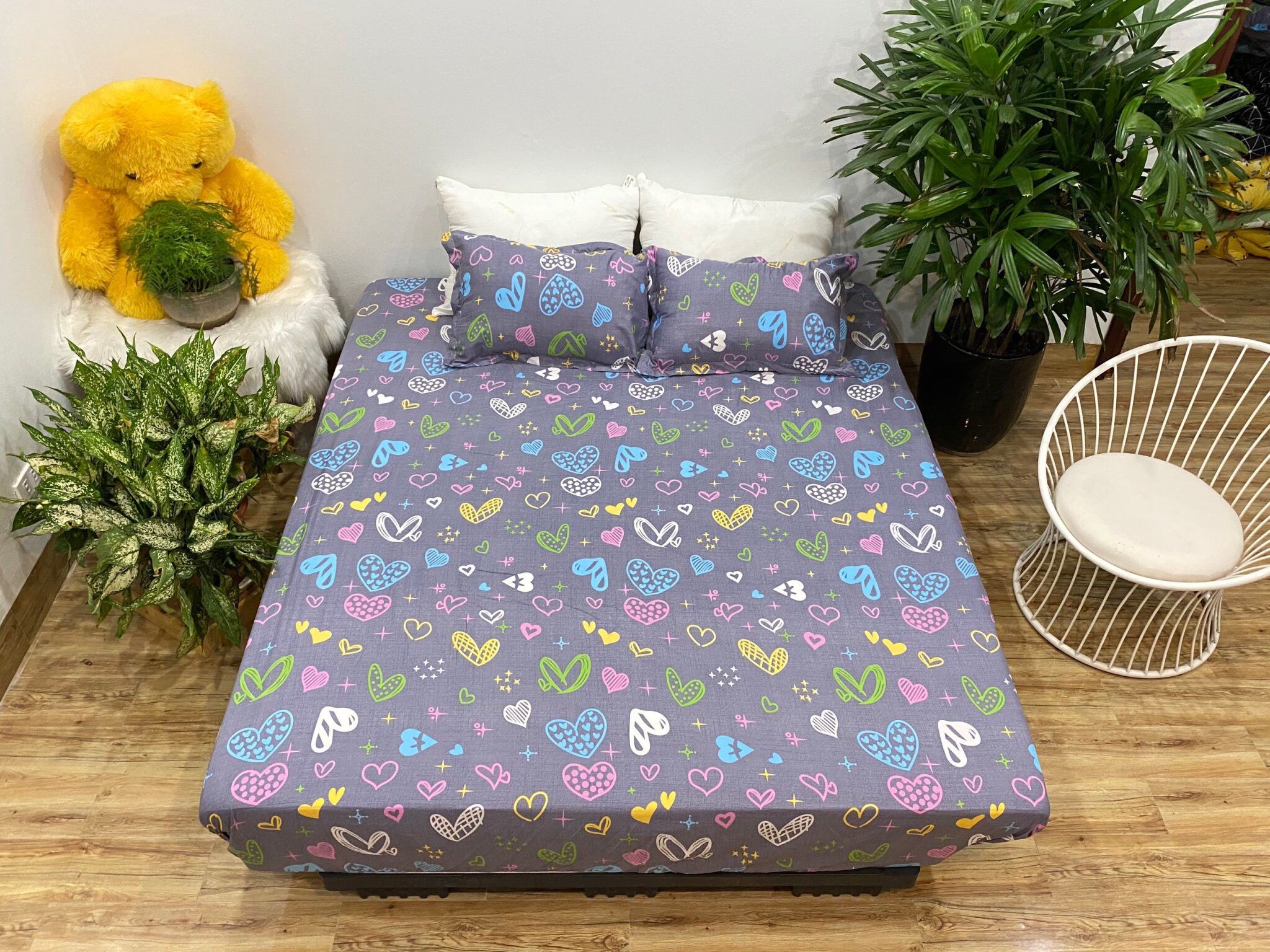 Set ga gối mẫu họa tiết tim p42