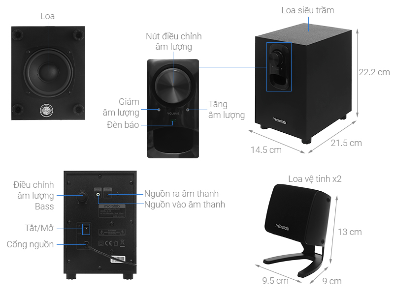 Loa Vi Tính Microlab M-108 2.1 (11W) [office]