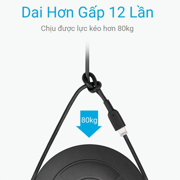 Cáp Sạc Anker Powerline Ii Lightning Cho Iphone Ipad- Dài 1.8M - A8433