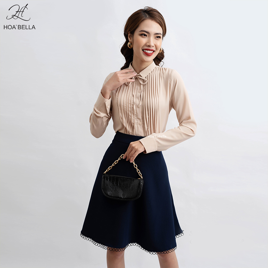 Chân Váy Xòe Phối Ren HOABELLA CV81200