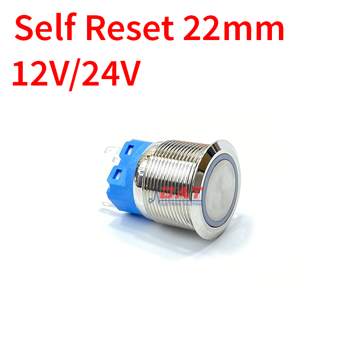 [HCM]Nút Nhấn Vòng Đèn Tự Nhả 22mm 12V 24V