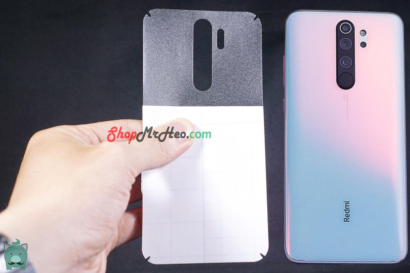 Bộ 3 Skin Dán Mặt Sau Lưng Vân 3D Carbon Xiaomi Redmi Note 8 Pro