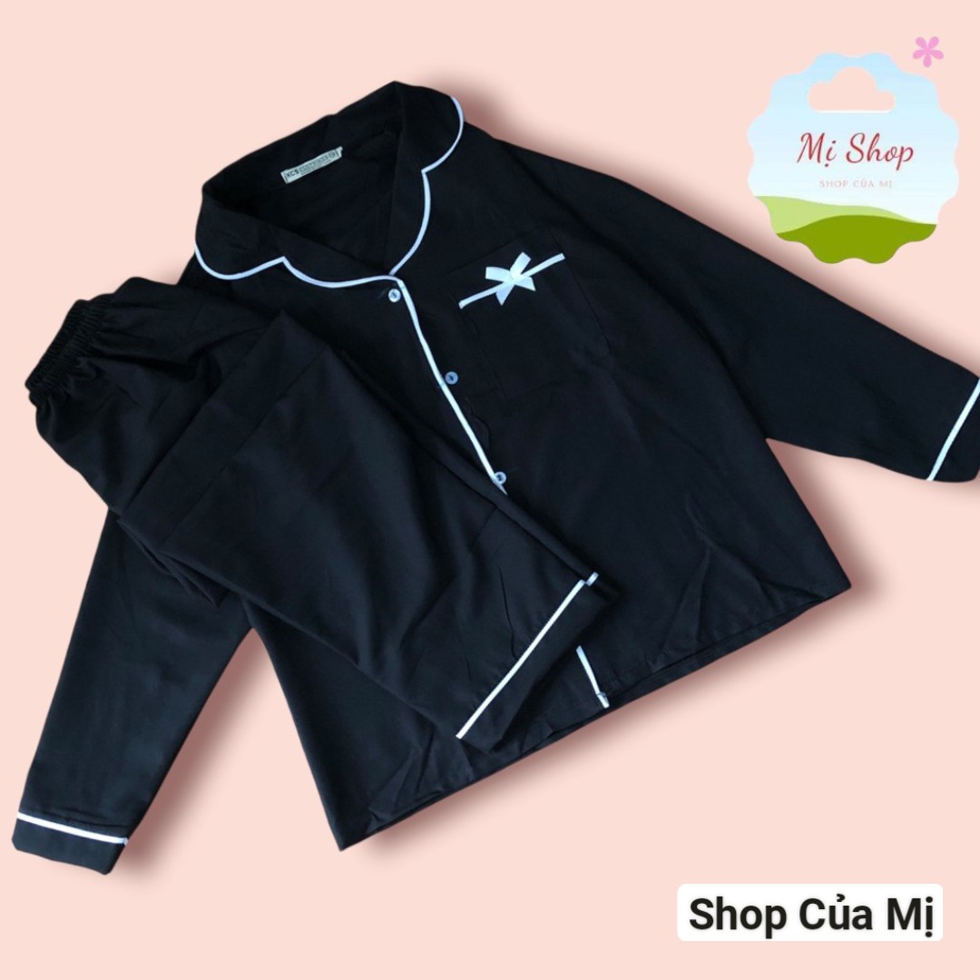 Đồ Bộ Nữ, Set Bộ Pijama Mặc Nhà Vải Phi Lụa Mờ ( Không bóng ) Nơ Túi dễ thương Q233