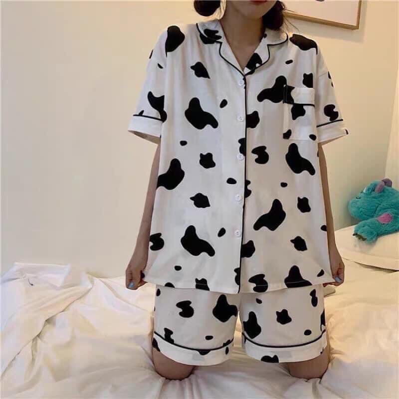 Set Bộ Pijama Bò Sữa ( Ảnh Thật)