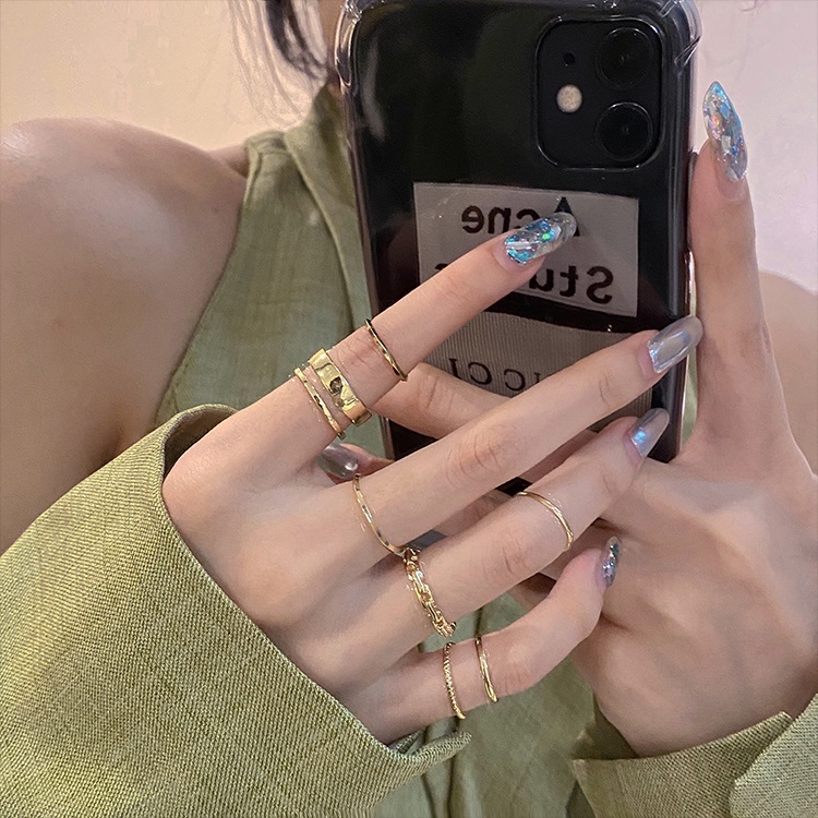 [HCM]Set nhẫn 7 món phong cách midi ring mới lạ