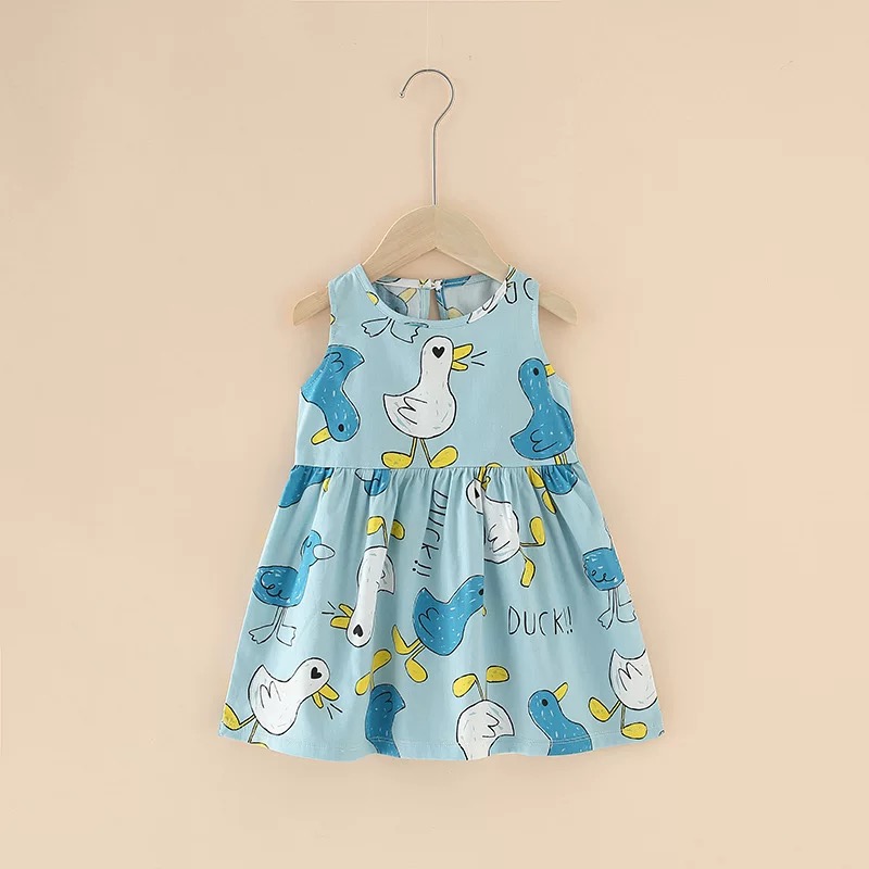 Váy sát nách bé gái cotton