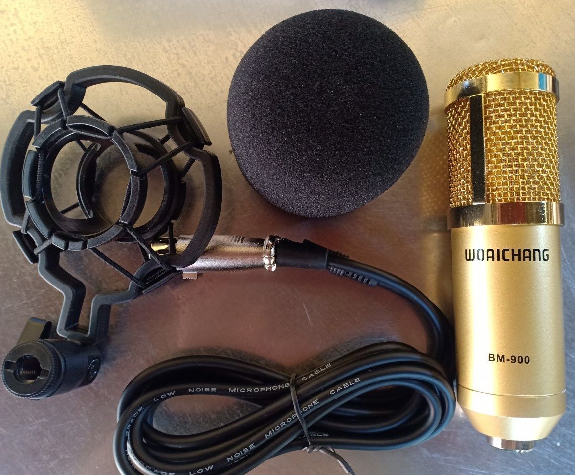 Micro thu âm Studio cao cấp BM900 Woaichang,  micro livestream mic hàng chuẩn, chắc tay
