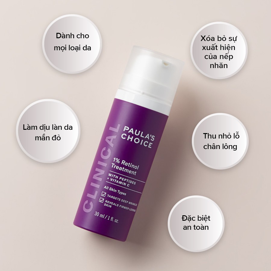 Tinh Chất Paula’s Choice Ngừa Lão Hóa, Nám & Nếp Nhăn 30ml Clinical 1% Retinol Treatment