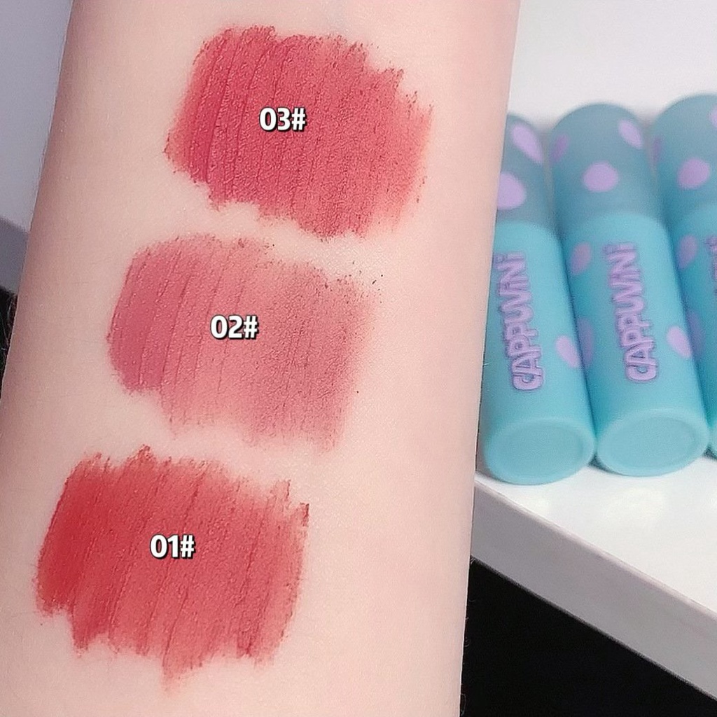 Son kem CAPPUVINI mịn lì bền màu Small Egg Soft Mist Lip Mud CAPU68