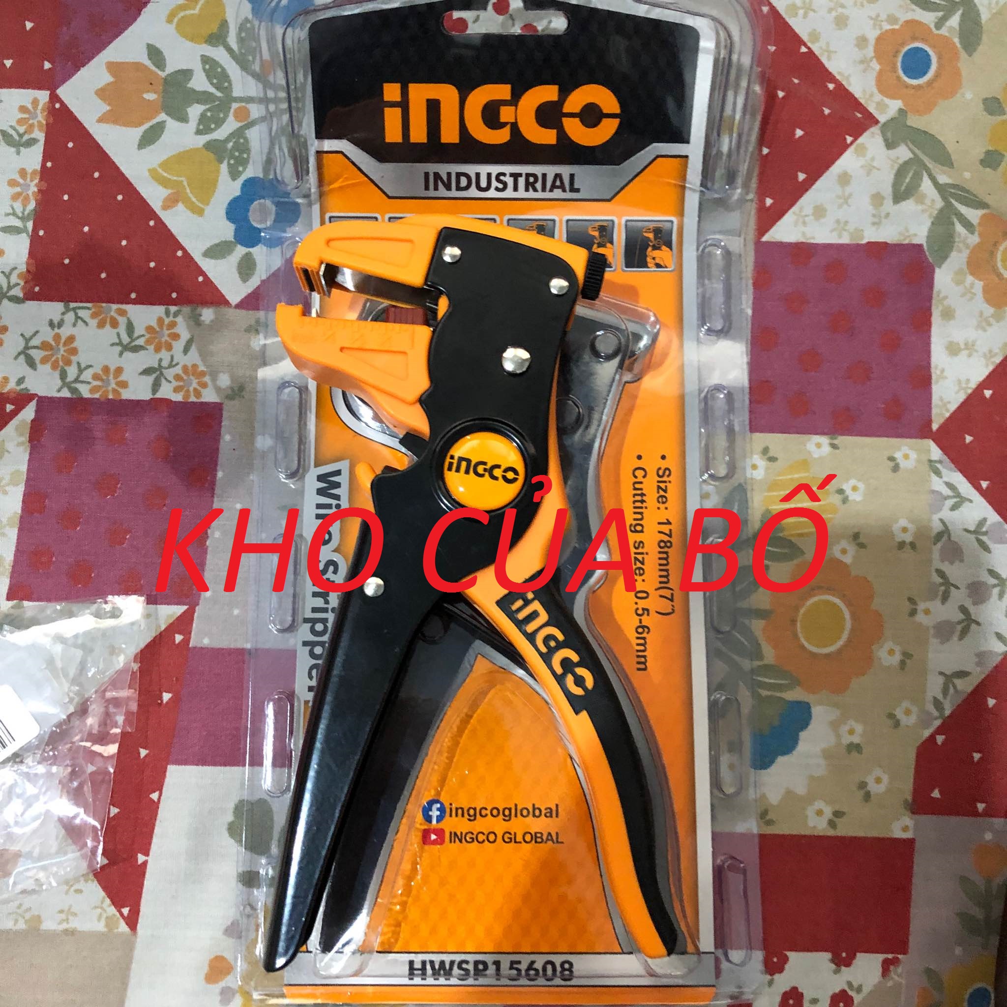 Kềm tuốt dây điện mỏ quạ Ingco HWSP15608