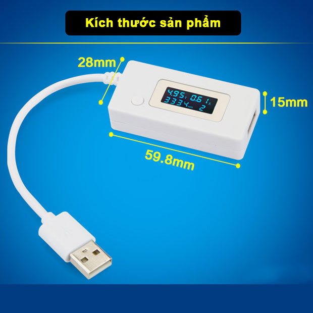 Máy đo dòng điện và điện áp cổng USB KCX-017 (Test điện thoại cốc sạc và pin sạc dự phòng...)