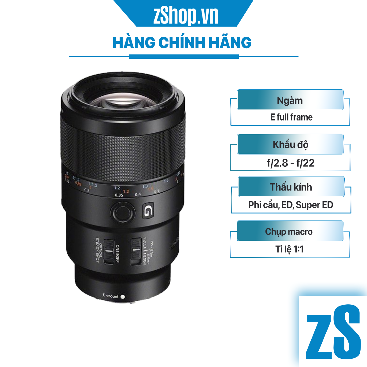 Ống Kính Sony FE 90mm f/2.8 Macro G OSS (Hàng Chính Hãng)