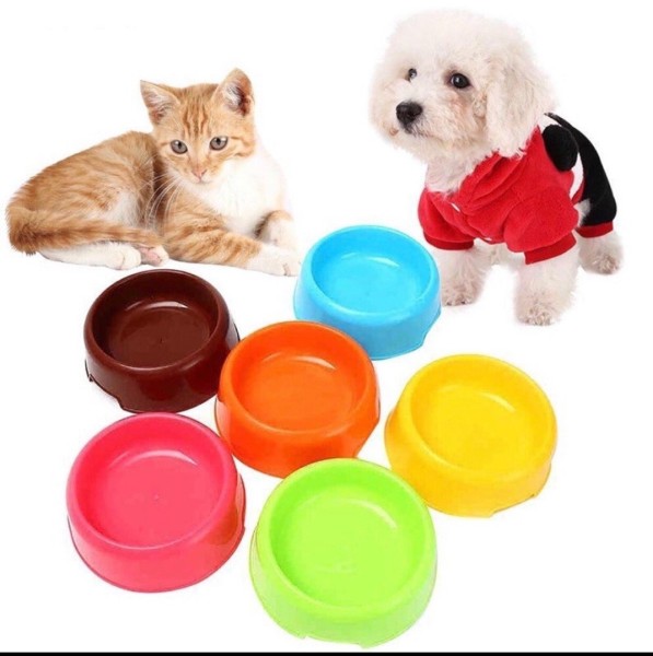 Bát ăn nhựa nhiều màu cho chó mèo - Bát ăn cho thú cưng màu ngẫu nhiên
