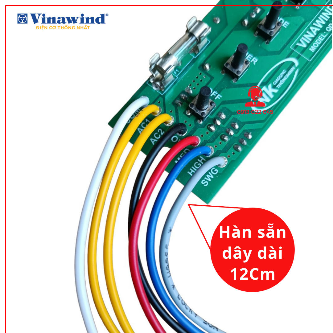 Mạch quạt cây Vinawind - Điện cơ thống nhất (Hàn sẵn dây dài 12cm)