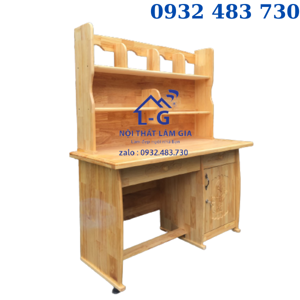 Bàn học sinh liền kệ gỗ 1m phờ ri ship HCM
