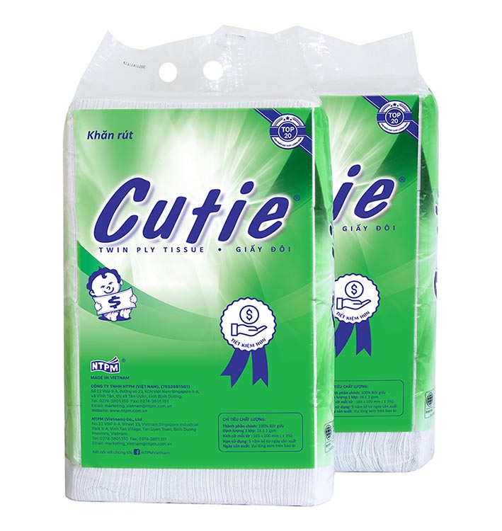 [HCM]Khăn giấy rút Cutie 450g