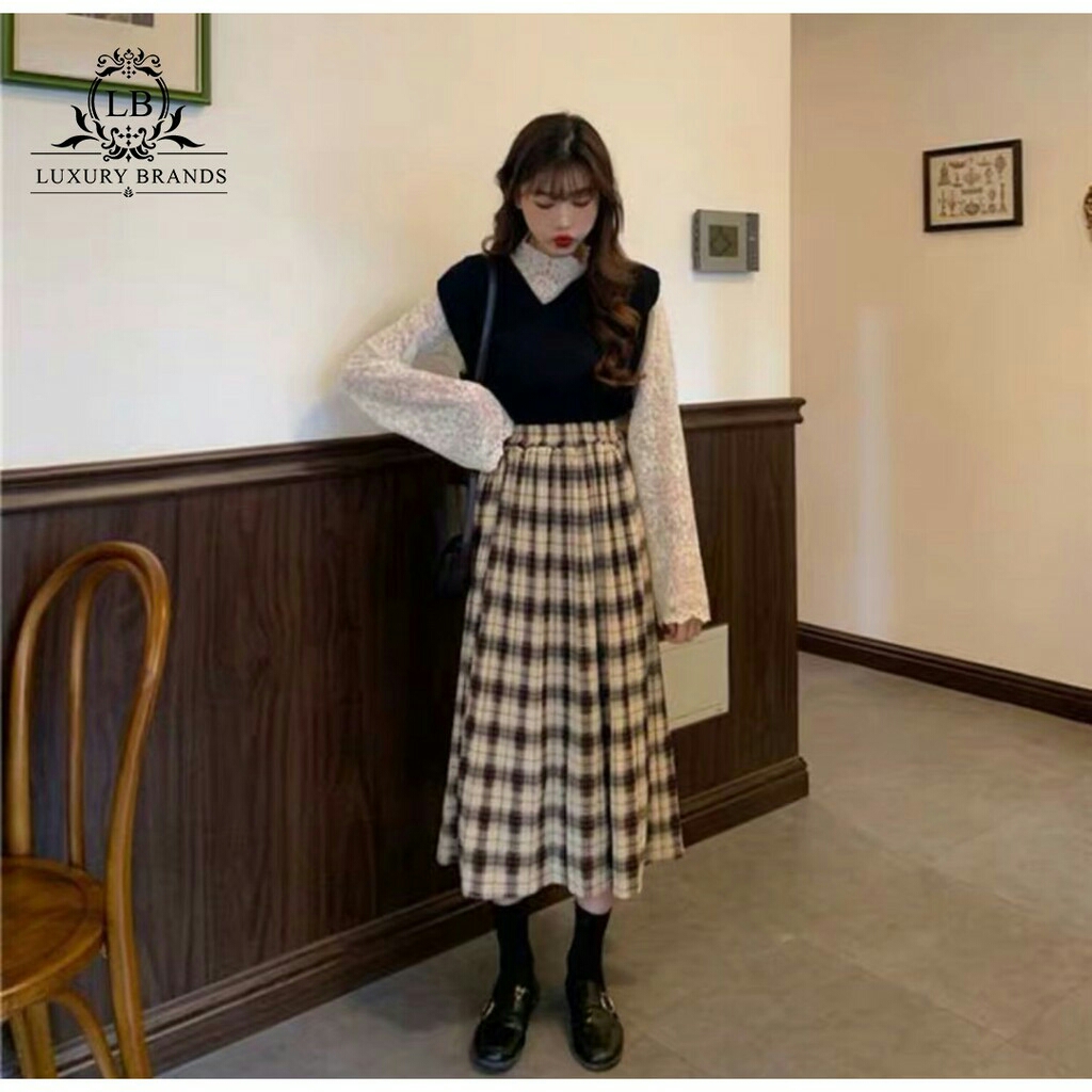 Chân váy mini chữ A kẻ caro đẹp Hàn Quốc chơi dạo phố -SK103 giá sỉ, giá  bán buôn - Thị Trường Sỉ