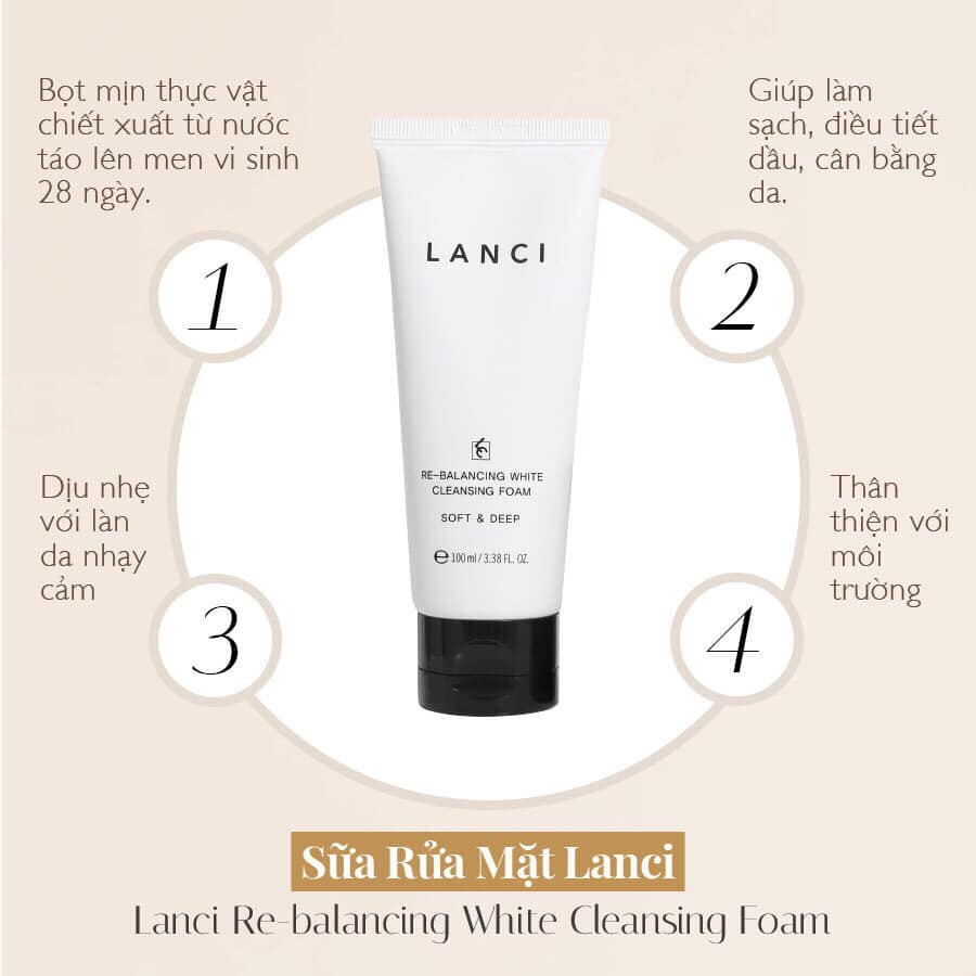Sữa Rửa Mặt Lanci Whitening Deep Clean 100ml - Phương Phan Shop