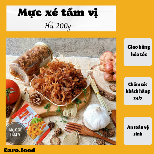Mực xé tẩm vị caro Food (200g)