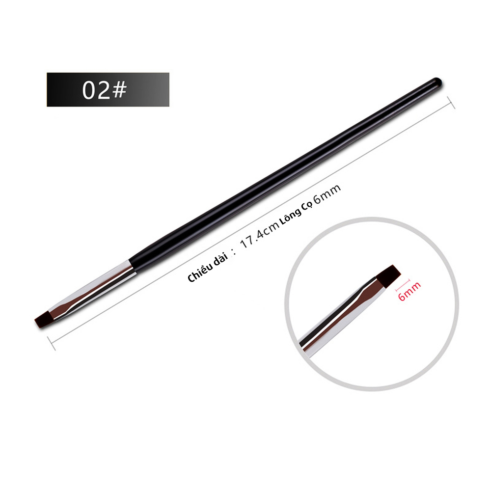 Set 5 Cọ Bản Vẽ Móng Cán Đen