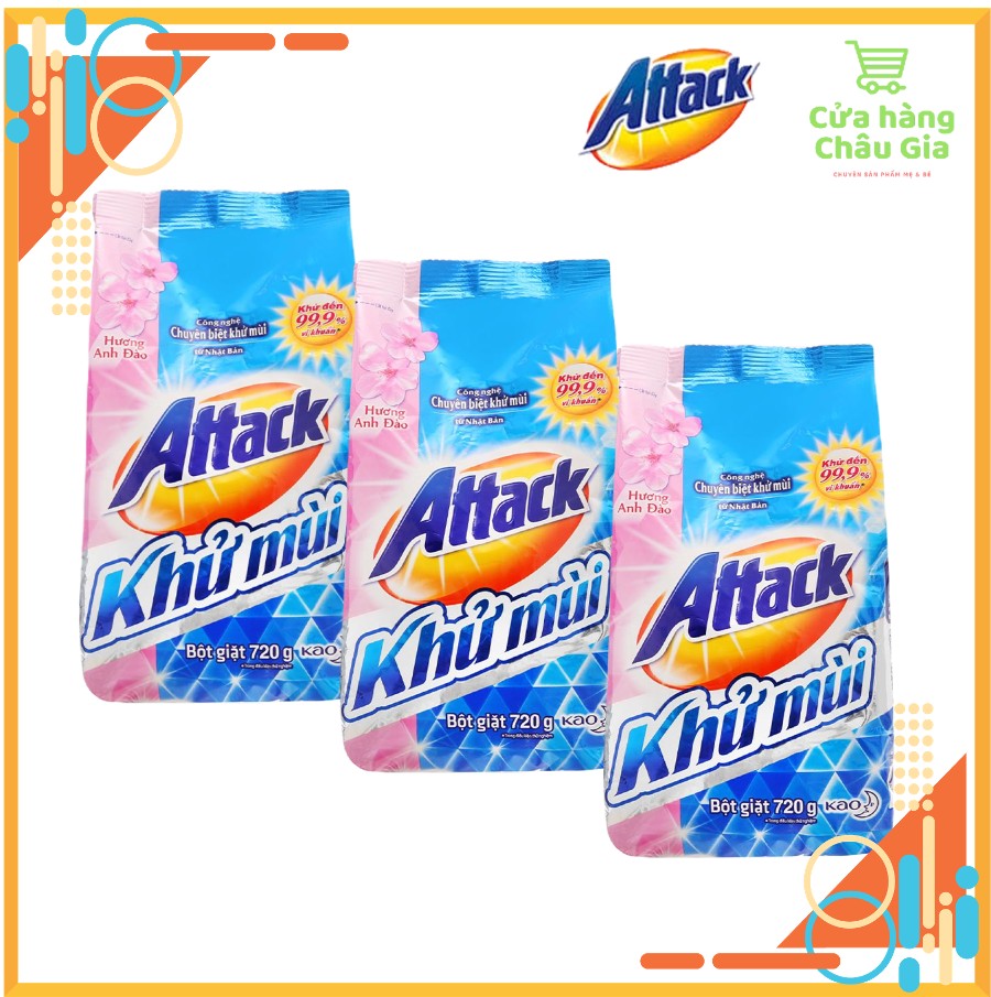COMBO 5 GÓI 720Gr BỘT GIẶT ATTACK THƯƠNG HIỆU NHẬT BẢN.