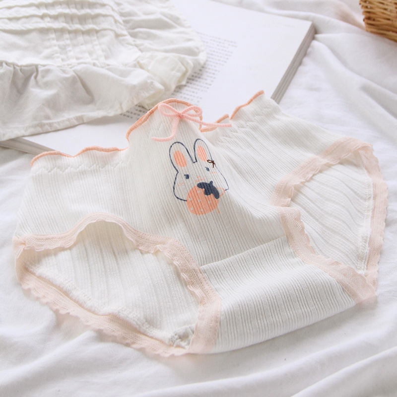 Quần lót nữ cotton thỏ tai bèo ngang eo .