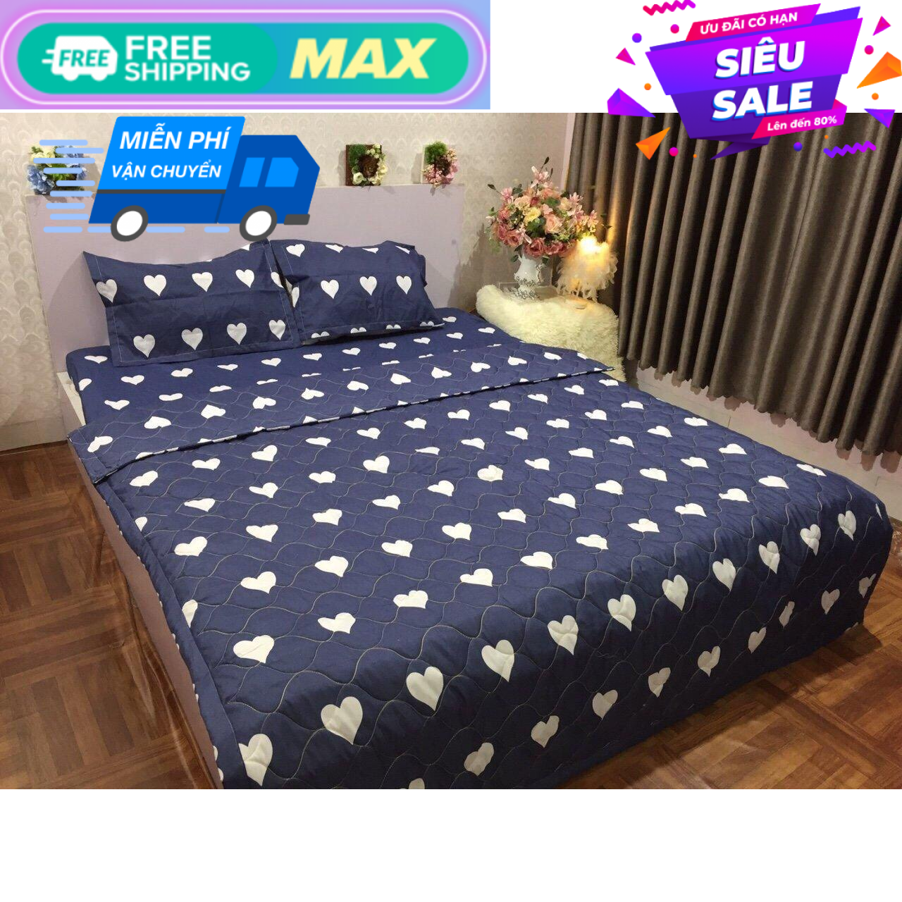 Set 5 món chăn hè - Ga chun - Áo Gối - Đủ Size (RVT)