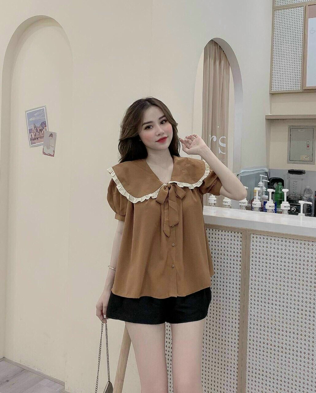 Sét bộ cổ bèo nơ siêu xinh hàng đẹp