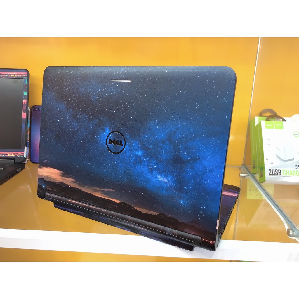 [SALE HOT] Miếng Skin dán cho Laptop Dell màu Chrome đen carbon (inbox mã máy cho Shop nhé)