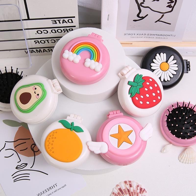 Lược Gấp Kèm Gương