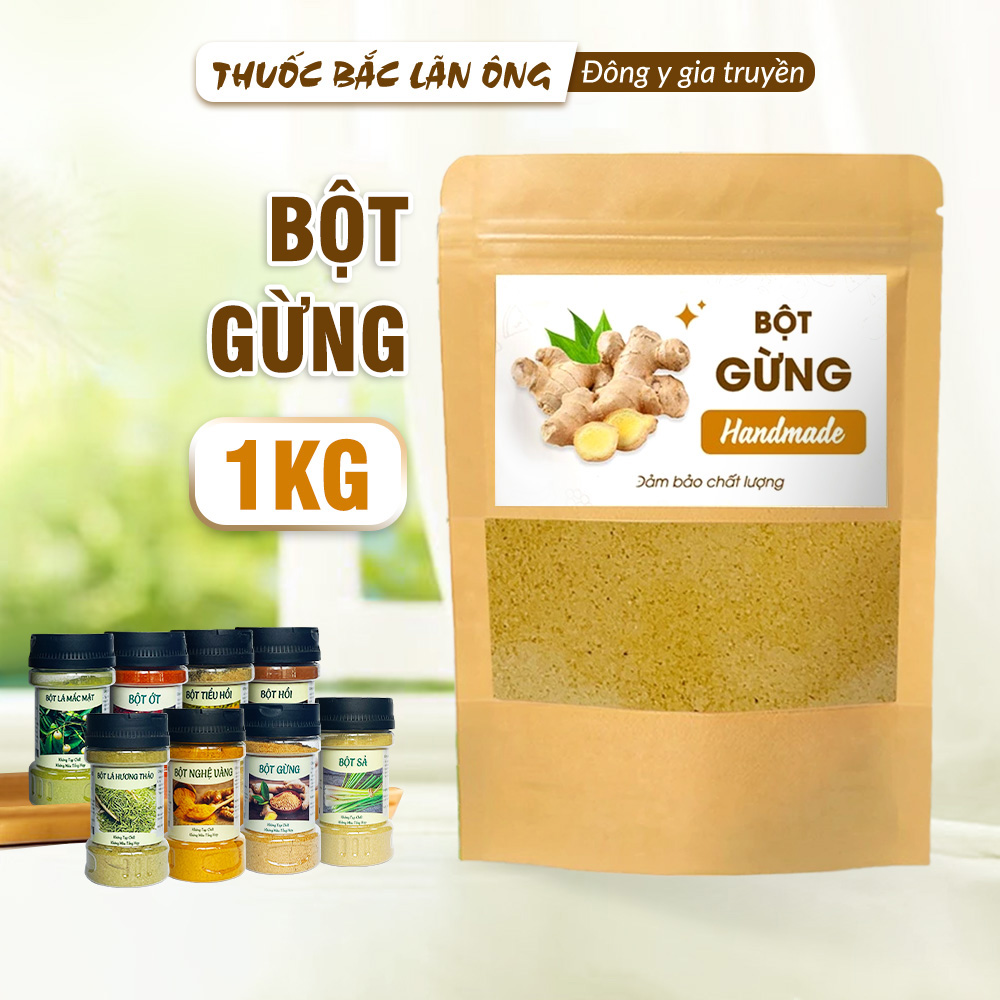 Bột gừng 1kg, bột gừng ta, nguyên chất, thơm cay, mịn, gia vị nấu ăn, pha trà, tốt cho sức khỏe
