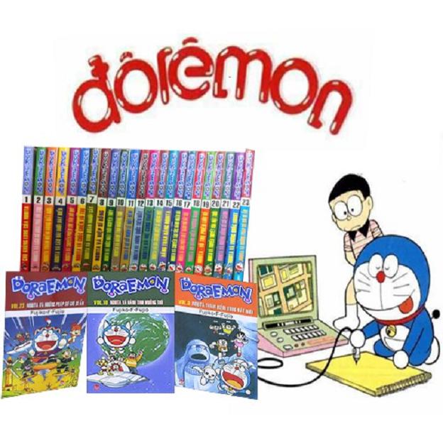 Sách - Combo Doraemon dài - 10 quyển (giao ngẫu nhiên) + bán kèm 1 bút viết
