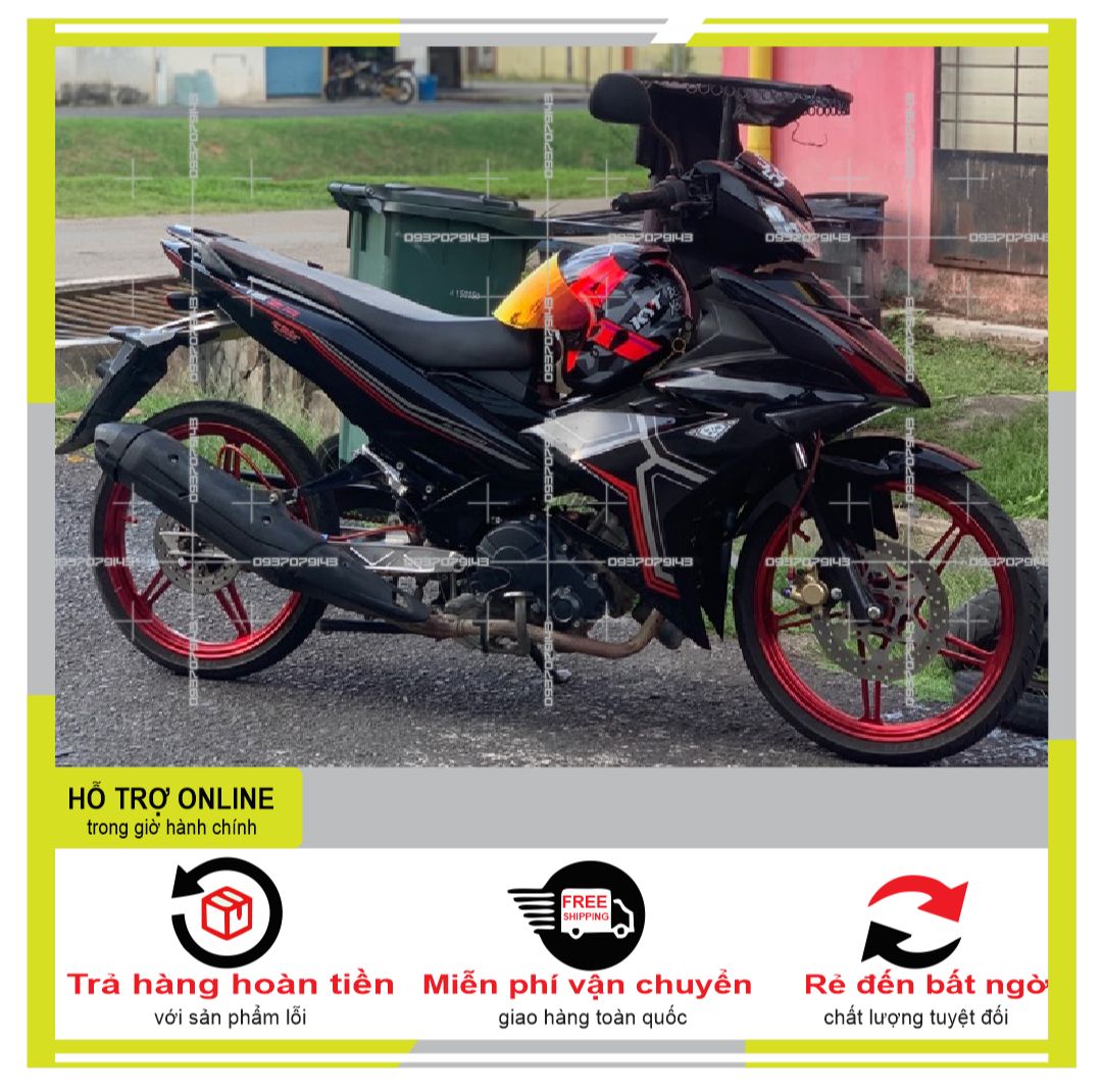 Tem rời exciter 150 y16zr đỏ đen