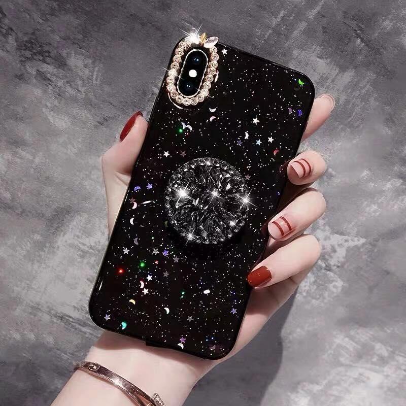 Ốp nhũ + poc đính đá iphone 6 đến xs max