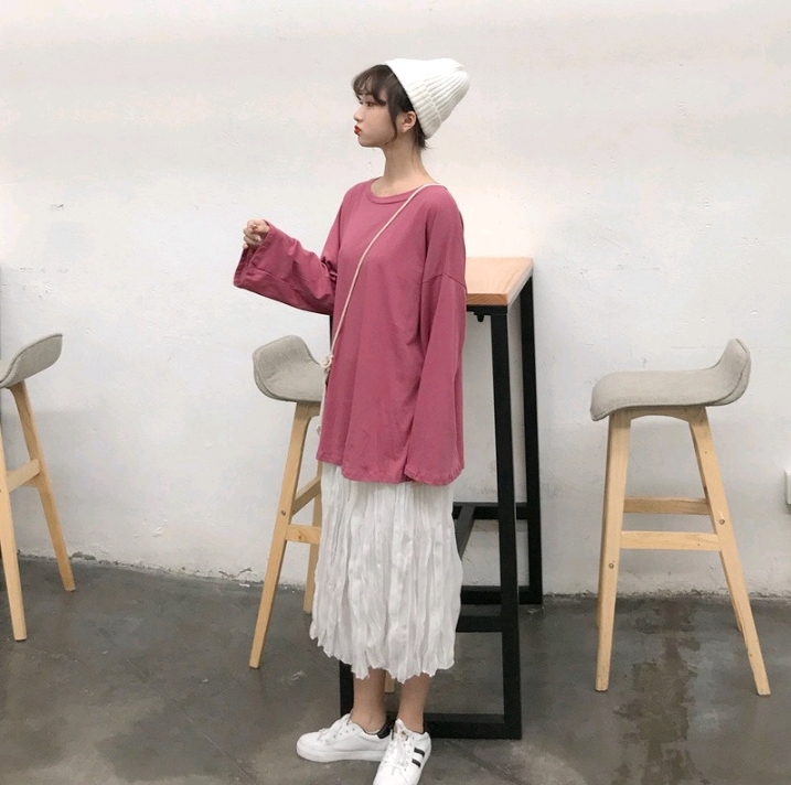 Pullover plain long sleeved pink pullover plain long sleeved pink