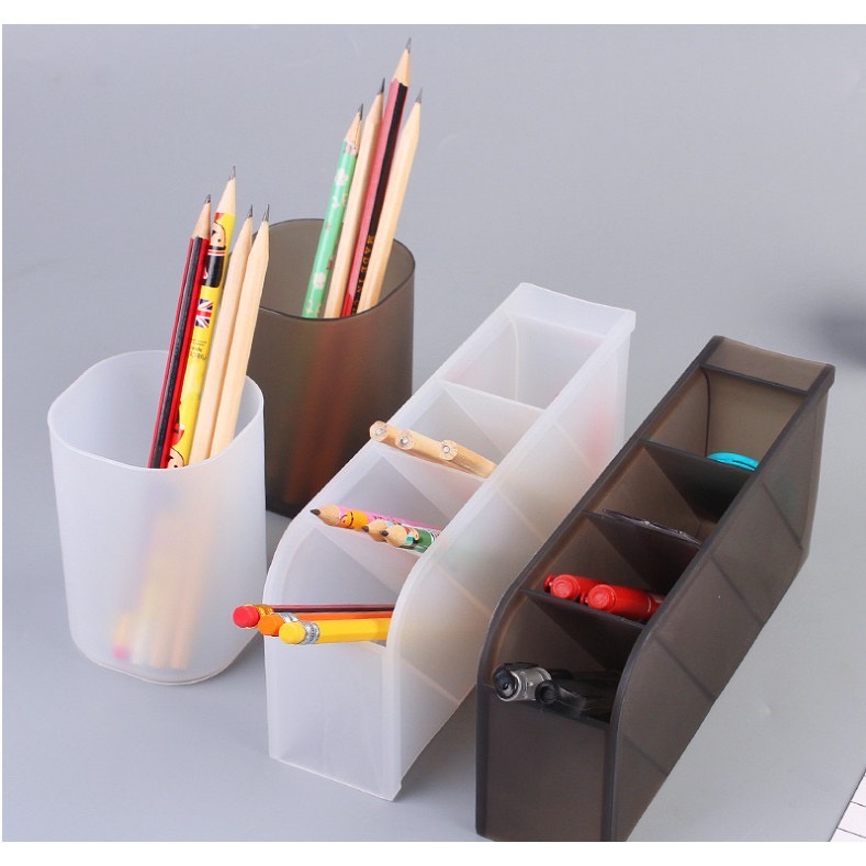 Xiên Cắm Bút Hộp Lưu Trữ Máy Tính Để Bàn Văn Phòng Sinh Viên Công Suất Lớn Đa Chức Năng Bút Văn Phòng Phẩm Trong Suốt Đơ