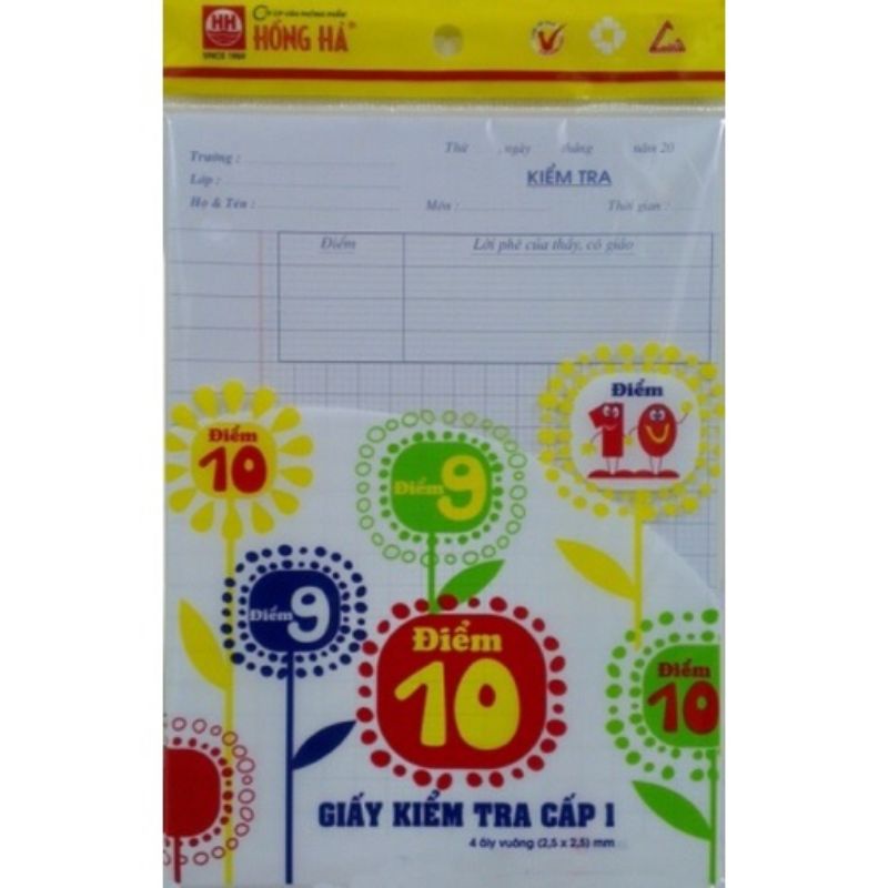 Giấy Kiểm Tra Cấp I Hồng Hà / Giấy Kiểm Tra 4 Ôly