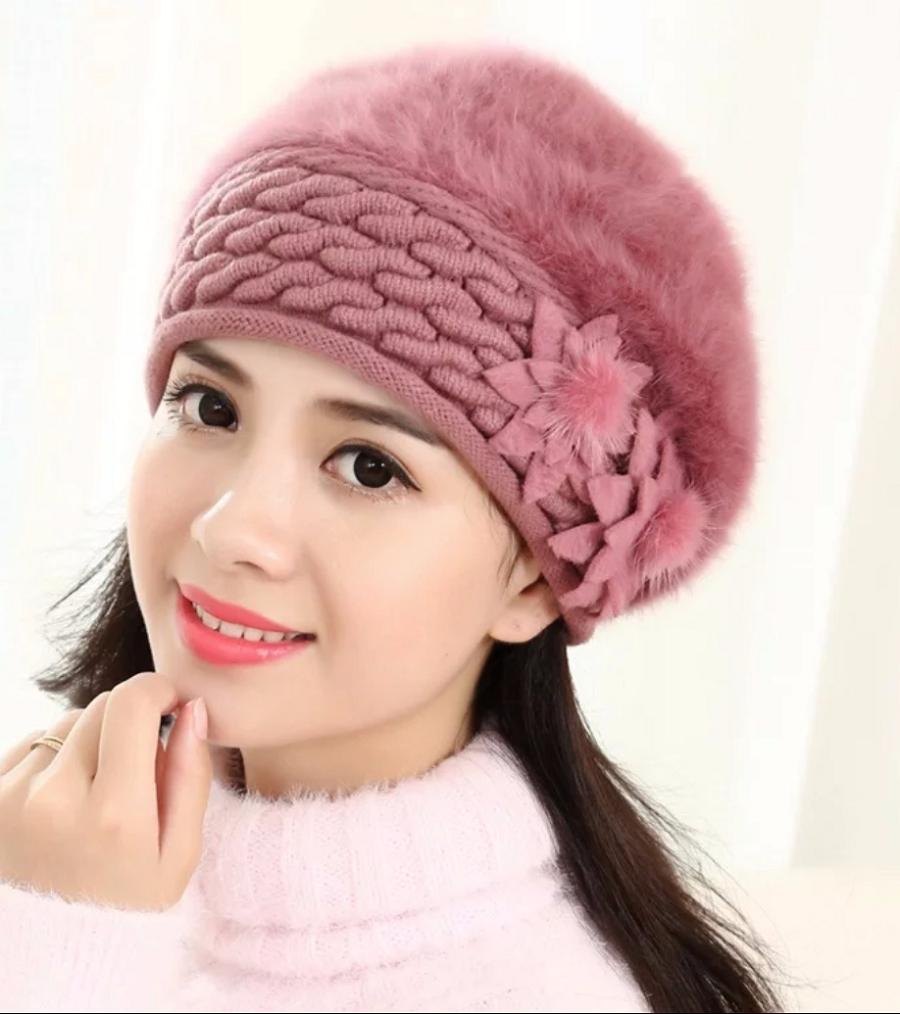 [HCM]Mũ nón len bere lông thỏ cao cấp
